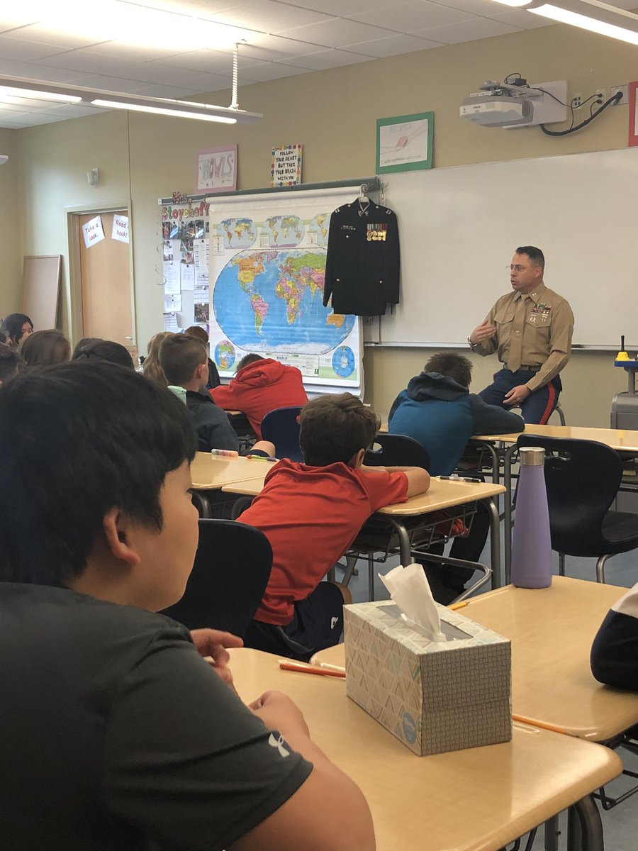 6 Silver had a visitor yesterday! We were so lucky to meet Captain White, a retired US Marine. Thank you for your service and for joining us to introduce our upcoming project for Veteran’s Day.