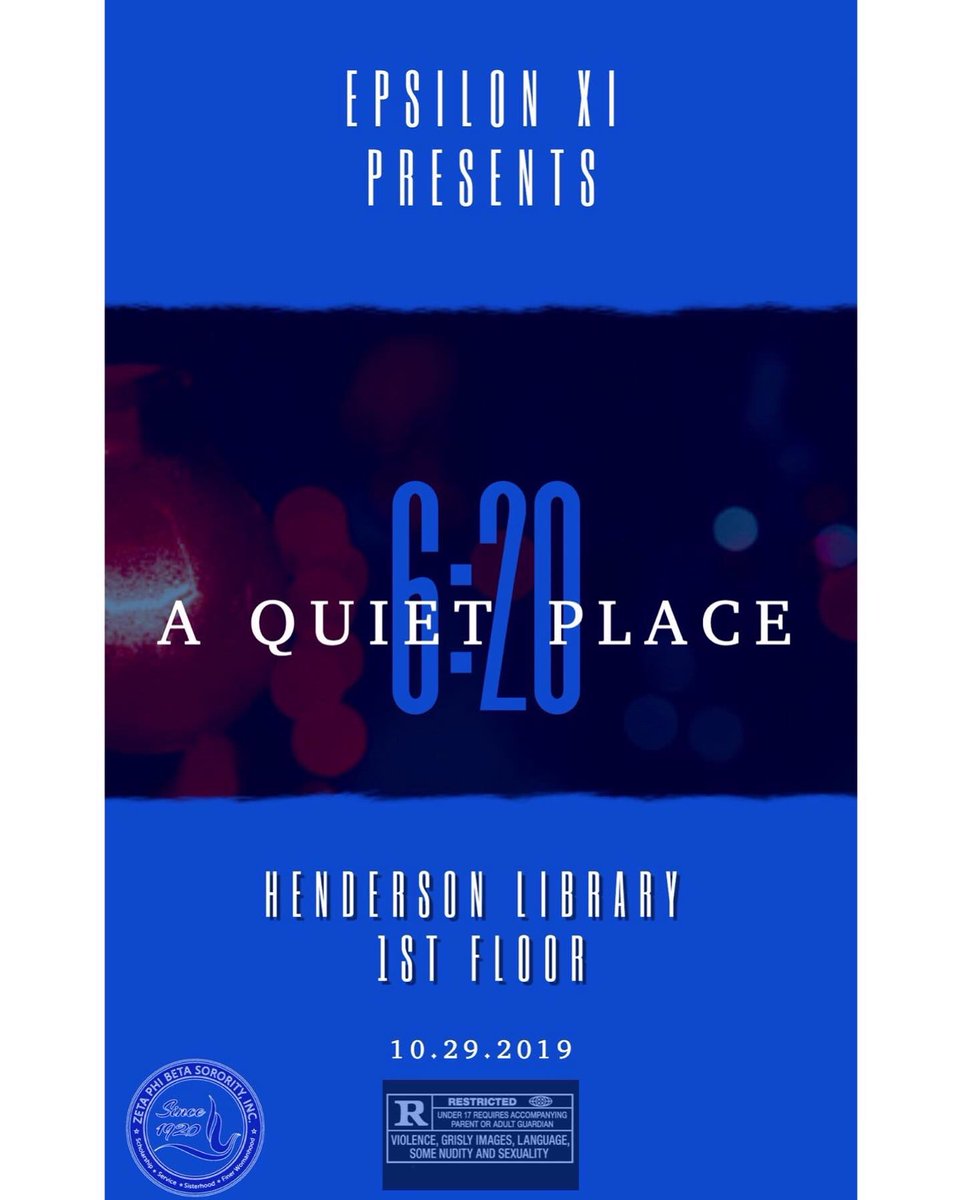 Shh..don’t let them hear you! Join your favorite Zetas at Club Hendy for a study session you don’t want to miss..A Quiet Place just for you. We hope to see you there! #ZetaWeek #StudyWiththeZetas 🕊