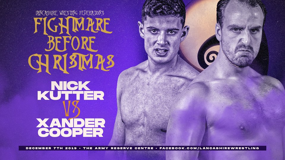 LWFThe's tweet photo. @thexandercooper @KutterNick @stone_wrestler @Raynaldo9 
Fightmare builds up! December 7th! #LWF #Lancashire #Lancashirewrestling #Chorley #Christmaswrestling #Christmas https://t.co/elkHMaapfz