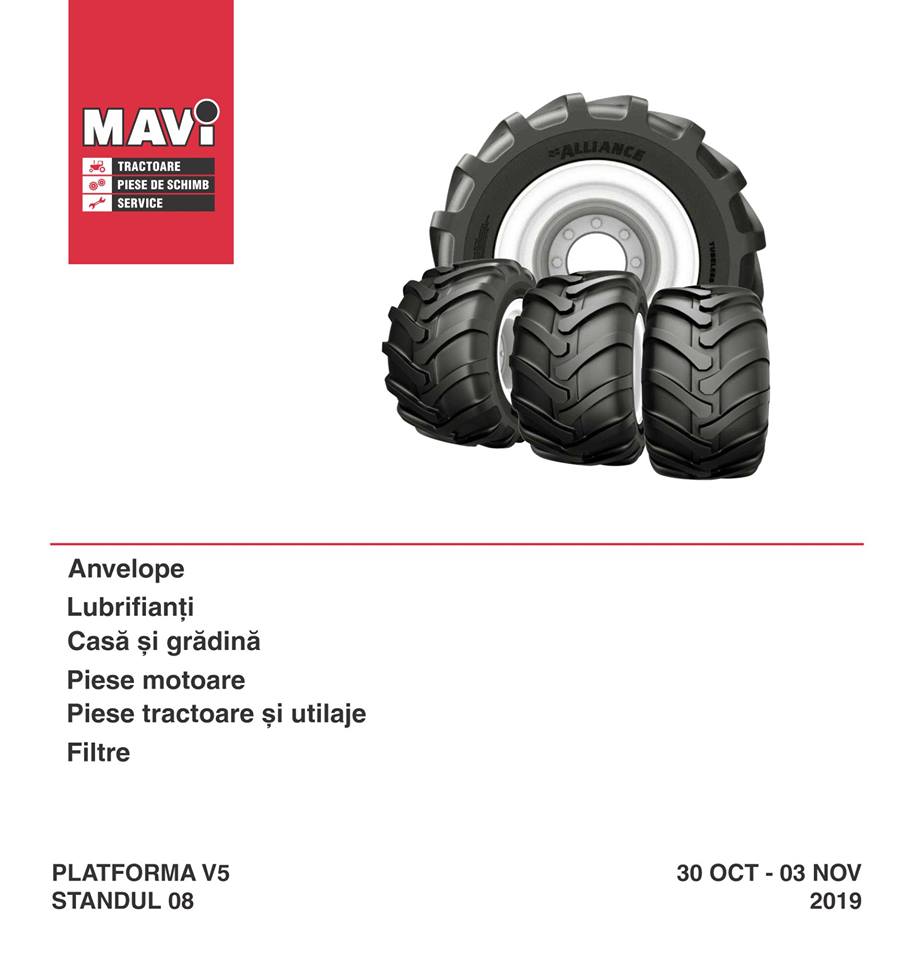 maviprod's tweet photo. Ca să dovedim că MAVI oferă Soluția pentru Orice Utilaj, de mâine vă așteptăm la INDAGRA!
Vă dăm și un pont: magazinul nostru e deschis în standul 8/V5.

#solutiapentrupriceutilaj #mavi #targ #anvelope #tractoare #service #piese #lubrifianti #casasigradina #piesemotoare https://t.co/wIz97eLkqG