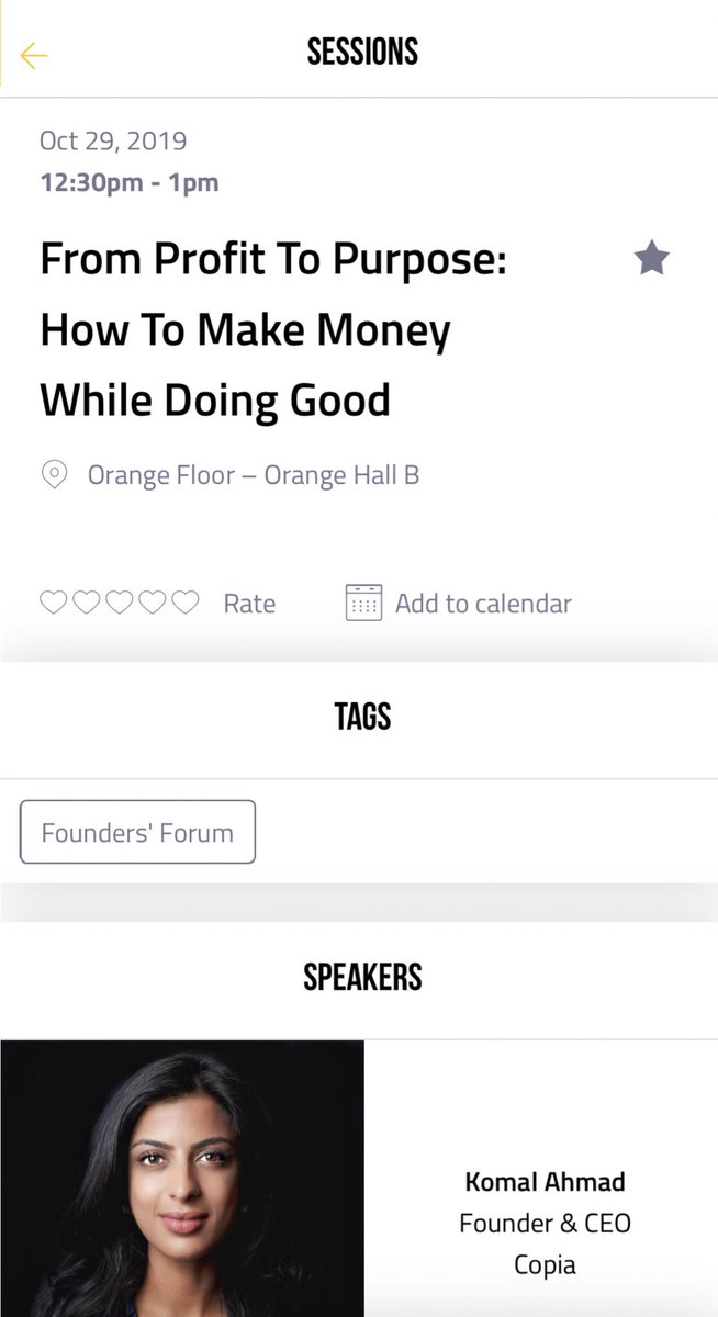 komal_ahmad's tweet photo. Incredibly honored to be on @ForbesUnder30 & to be able to share @gocopiaโs mission to solve the #WorldsDumbestProblem by creating a for-profit scalable biz to reduce food waste & hunger @ the #Under30Summit. Weโre discussing โHow To Make Money While Doing Goodโ on stage today! https://t.co/IjpzJwy8B8