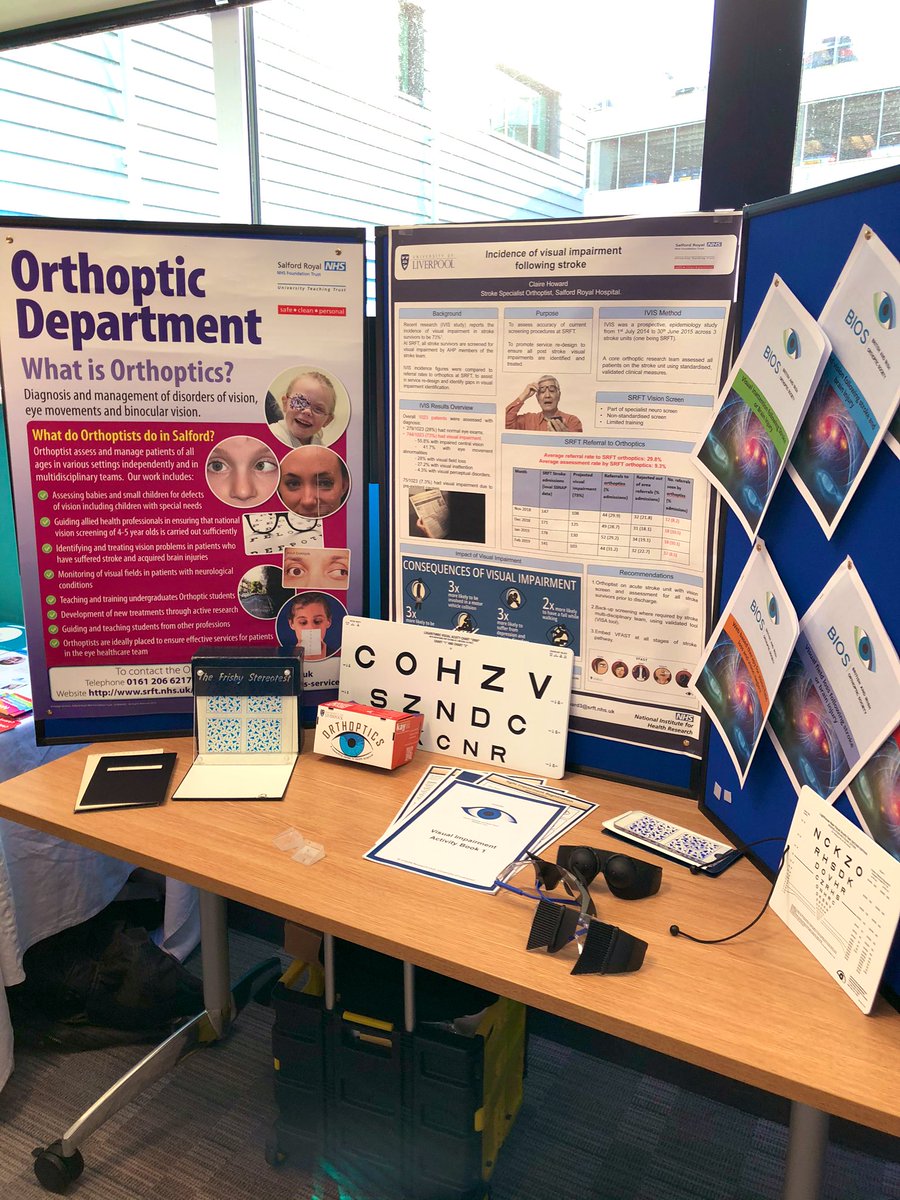 KarzanHughes's tweet photo. If you haven’t seen your #Orthoptists today, then you’re not doing #WorldStrokeDay right. @ChowardClaire @lauren_hepworth putting on a great display @SalfordRoyalNHS #AHPs https://t.co/mnwU76ruQN