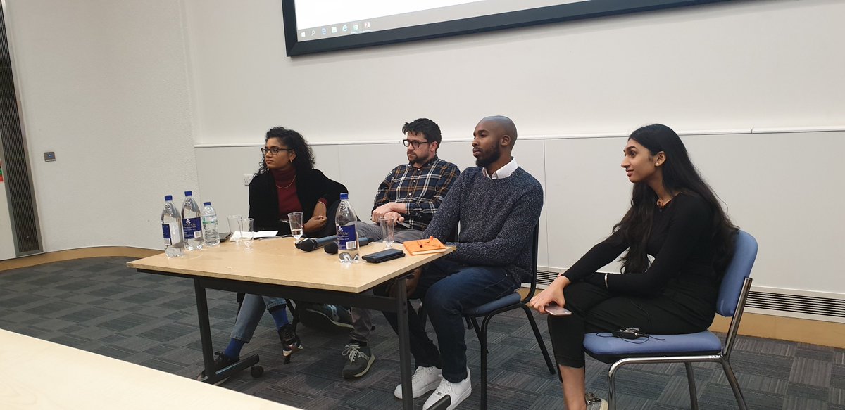 KCLsuccess's tweet photo. Last night the #CivicLeadershipAcademy welcomed @Nafisa_Bakkar @SThompson20 & @KennyImafidon to King’s for the first #CivicMasterclass: Changing the Narrative! These Incredible civic leaders spoke about how they challenged the status quo to create change within their community https://t.co/tFdf54t2Aw