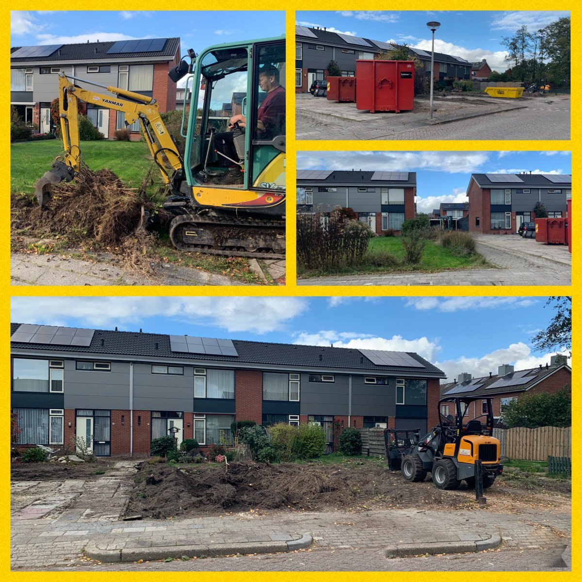 s_laturake's tweet photo. Het is zover! We zijn van start gegaan met het halveren van de diepe #voortuinen aan de Commissaris de Vos van Steenwijklaan in #Coevorden🍀@Domesta https://t.co/bQLjWOOsbR