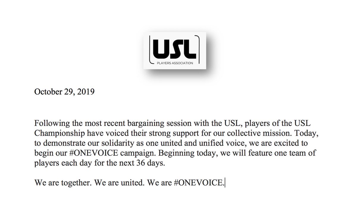 USLPlayers's tweet image. USLPA Statement: