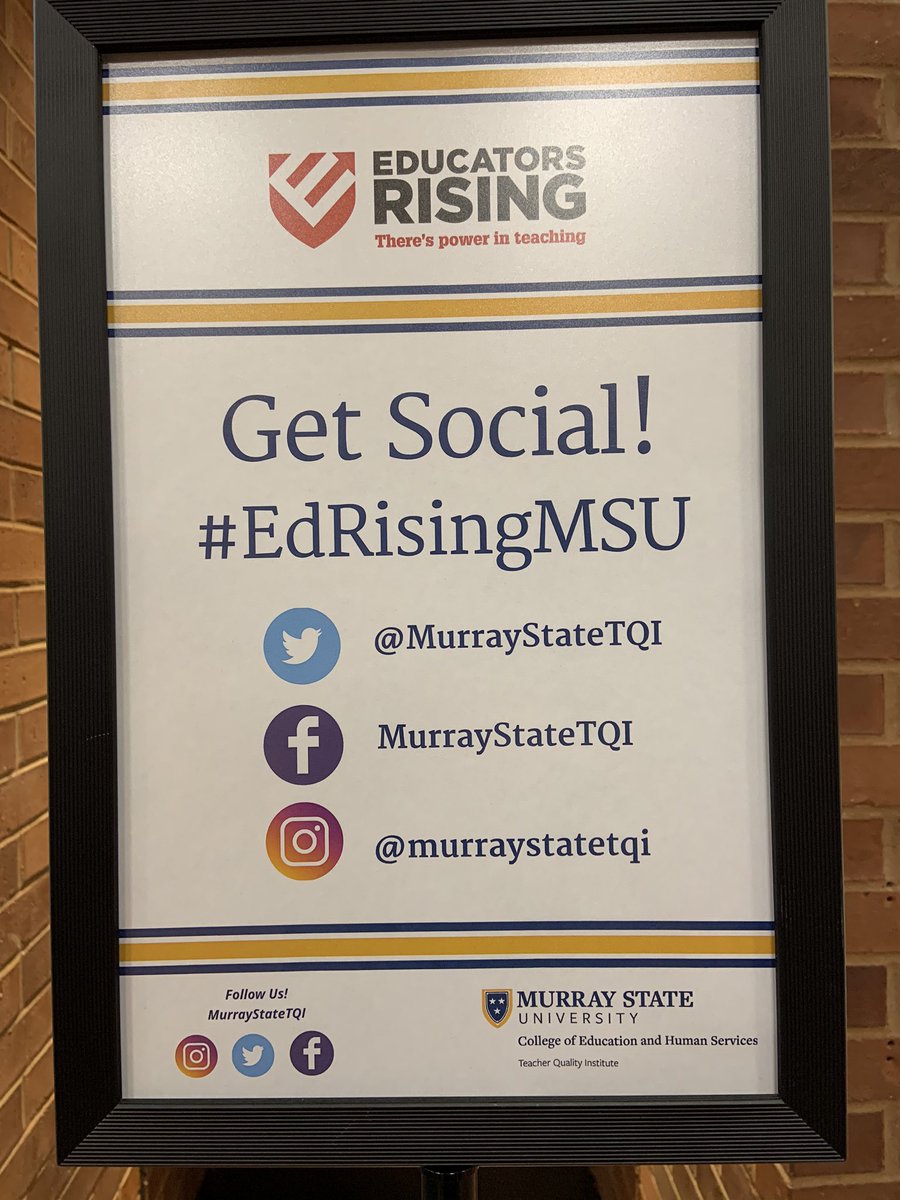MurrayStateTQI's tweet photo. The Educators Rising Conference has started! Let the learning begin! #EdRisingMSU @CallowaySchools @TriggSchools @GravesCo @lyonkyschools @MayfieldSchools @OboroSchools @RVKPanthers @UnionCountyHS @webster_co_high @FultonCoSchools @MurraySchools @DSSuptWhalen https://t.co/0Euo5KCOjT