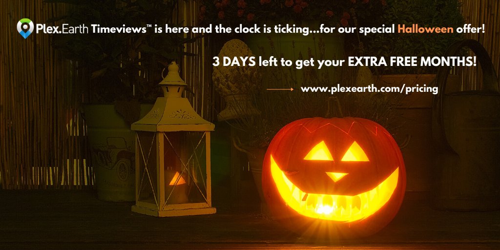 plexearth's tweet photo. 3 days left for our Halloween offer! Timeviews™ is here - subscribe to a 12 month Business Plan until October 31st to get your extra FREE months! → https://t.co/n5wrDqvnZE
#plexscape #plexearth #timeviews #AutoCAD #satelliteimagery #civilengineering #AEC https://t.co/GehE2GMWpN