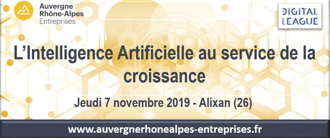 [Événement J-7] Il est encore temps de vous inscrire à notre soirée de sensibilisation pour découvrir le potentiel et les avantages compétitifs de #intelligenceArtificielle- 7 nov à #Valence. L’être humain a-t-il toujours sa place? 
Inscription gratuite : buff.ly/2orJ4rY