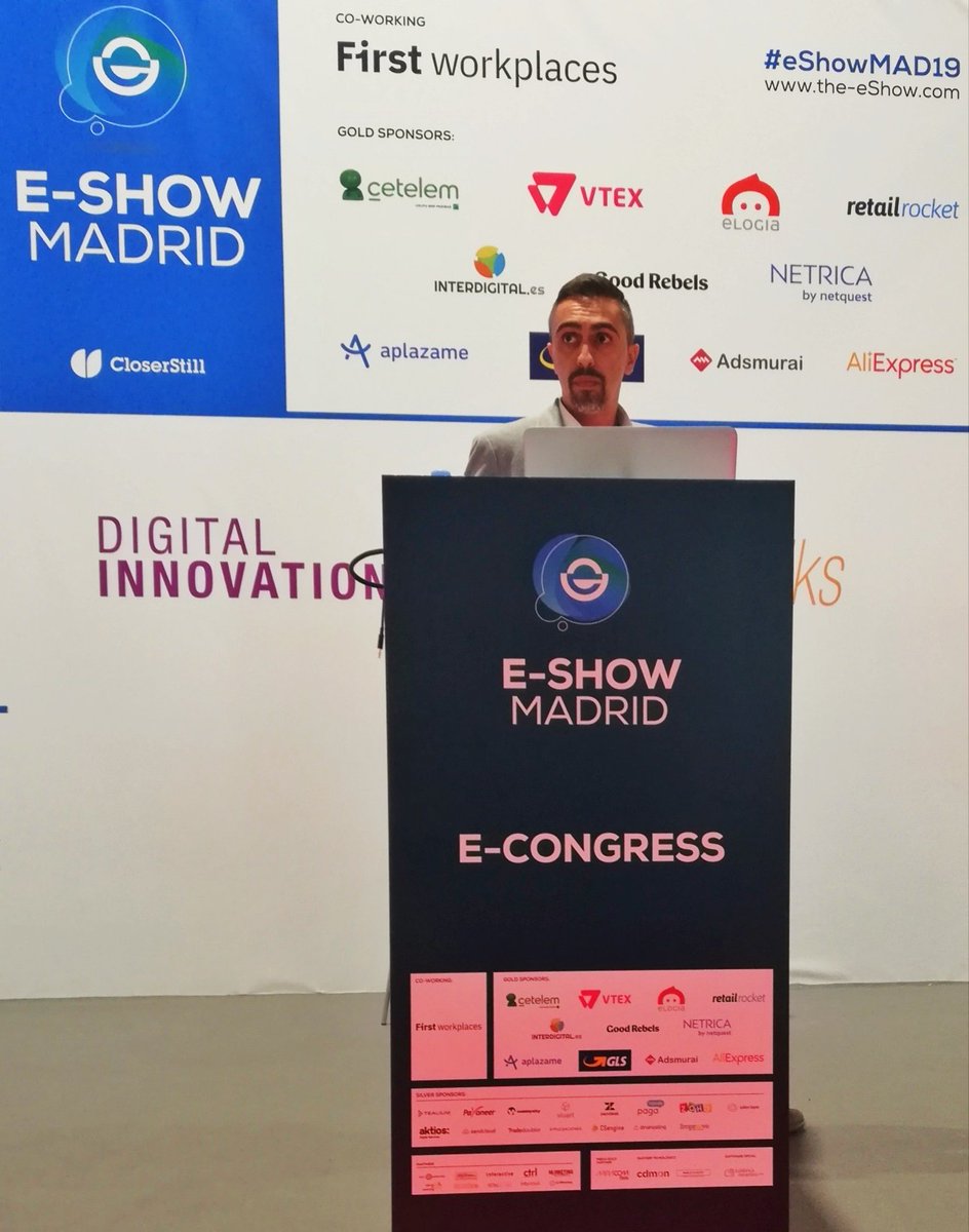 eshowesp's tweet photo. "Ofrecemos una solución de financiación integrada en tu propio #ecommerce que incrementa un 35% el ticket de compra", asegura @HigueraJavi_ de @CetelemSpain en el marco del #eShowMAD19 que se celebra hoy y mañana en el madrileño recinto de #ifema #creditosalcosumo #ecreditnow https://t.co/2VL164hv42