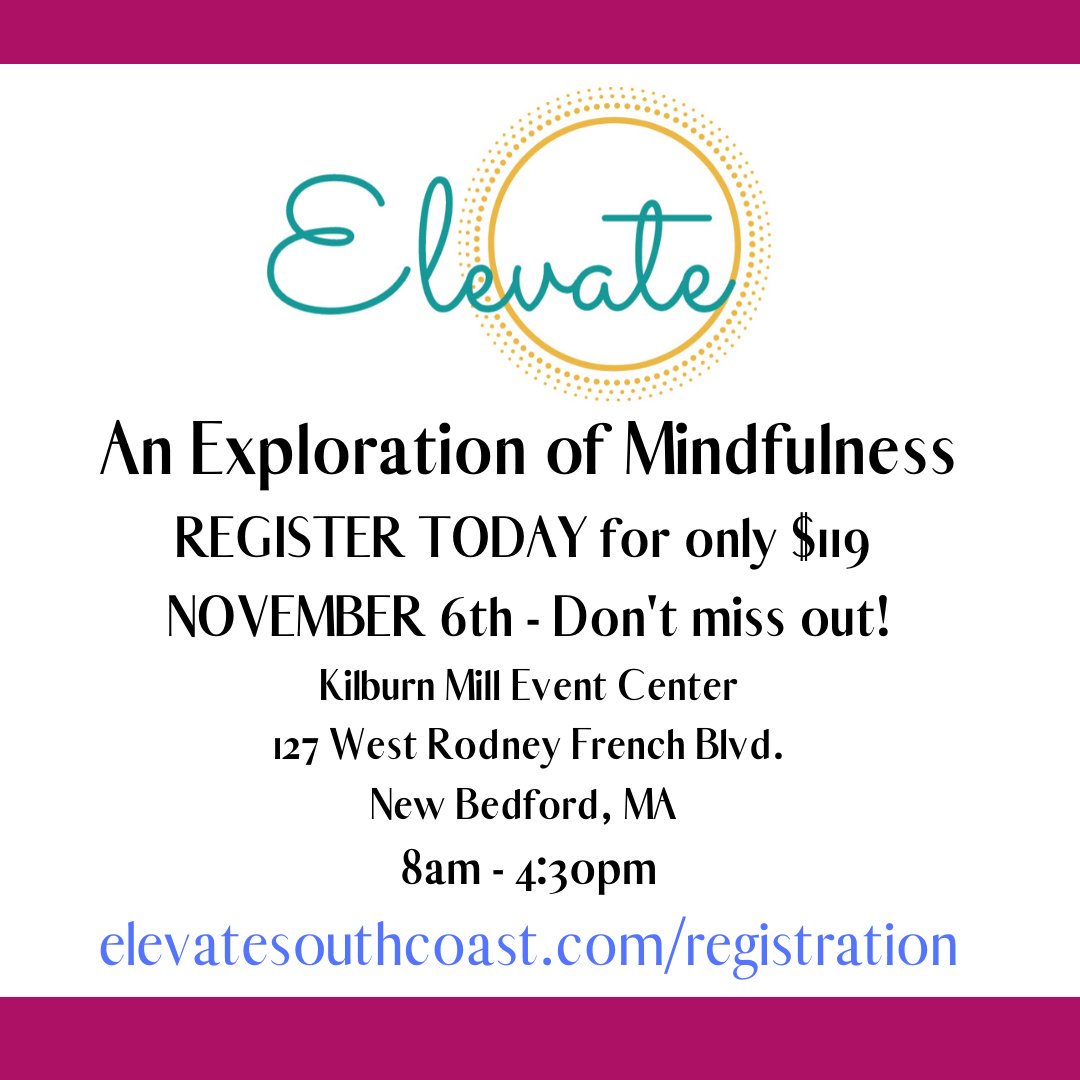 kcmwellness's tweet photo. Join us November 6th for our first annual Elevate South Coast Mindfulness Summit. This Professional Development Summit will provide an opportunity to learn how to apply Mindfulness and Wellness to your every day lives through our various workshops and hands on activities! https://t.co/jeK6gQNK4p