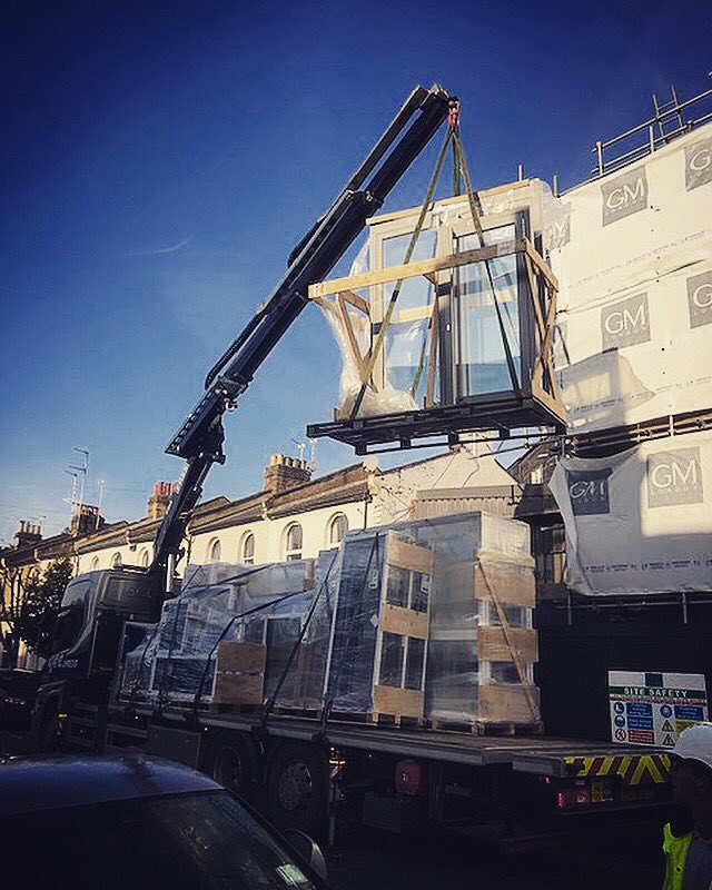 GM_Developments's tweet photo. Taking delivery of our windows and doors at our Fulham site...exciting! 🚪🏗✨ #delivery #windows #doors #fulham #sw6 #propertydevelopment #builders #london #transformation #project #buildingsite #crane #lifting #londondevelopment #londonhomes #home #newproperty #londonhousing https://t.co/VqZOeXqiRh