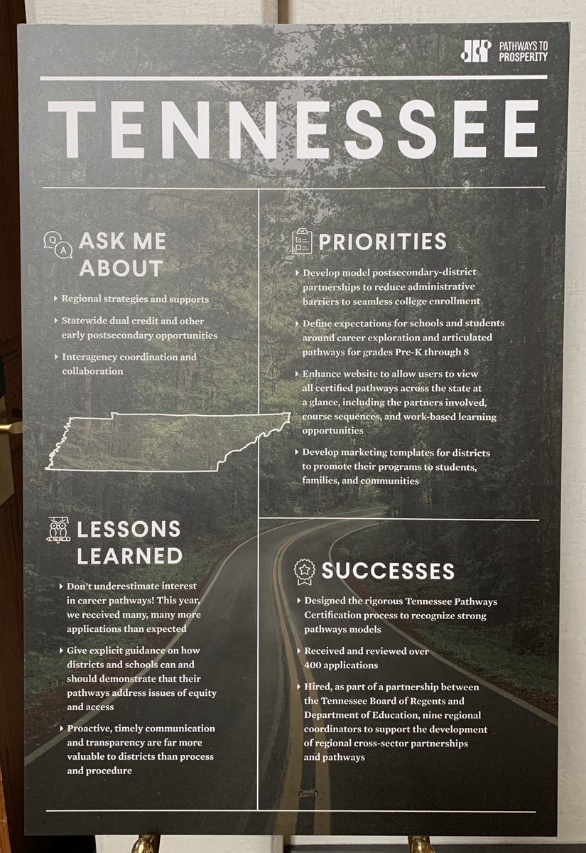 Cydnie_Strahan's tweet image. Shout out to Tennessee’s work in connecting workforce and education! #PtoPNetwork #JFFPathways