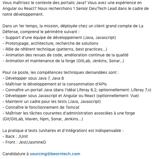 BeornTech's tweet photo. ➡️ #TechLead #Paris https://t.co/nC5TZxMpC8