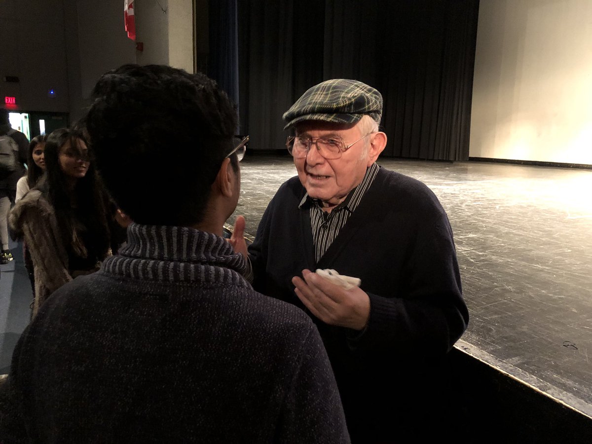 1in5kidz's tweet photo. About 600 students @GlenforestSS got a living history lesson today as they came face to face with #Holocaust survivor #PinchasGutter who gave a first hand account of what it was like to live through one of the darkest period in human history. https://t.co/2ZbRV1CxBv