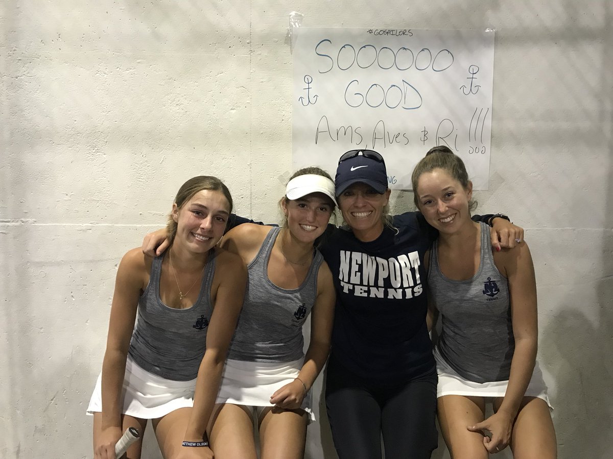 Our senior sailors finished off their last team match with an awesome win over FV! Good luck to all of our  players in the Surf League tournament today! GO Sailors! #weloveourseniors #sailorpride ⚓️🎾🎉
