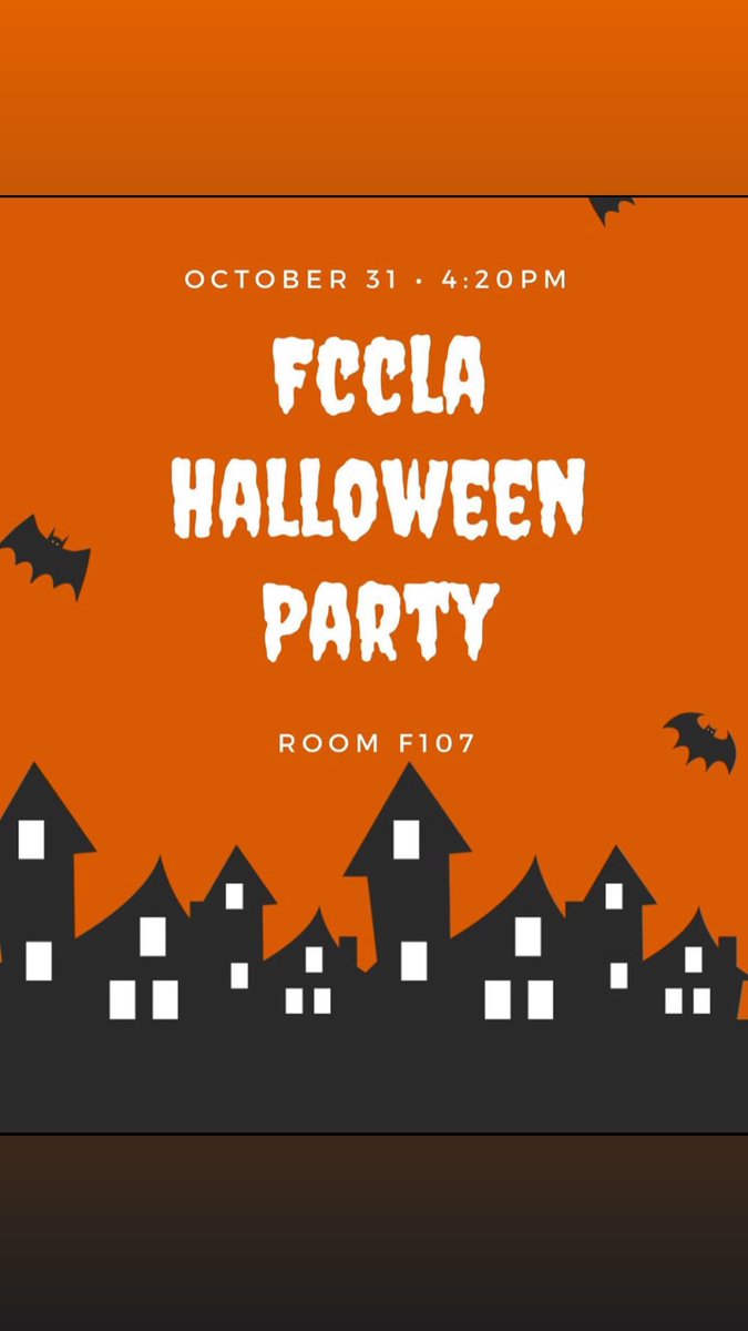 FCCLA__CHS's tweet photo. Come have a spooktacular time at the Halloween party this Thursday!!👻🎃 https://t.co/LspbjayARC