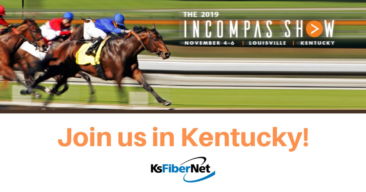 KansasFiberNet's tweet image. KsFiberNet takes Kentucky! Join us next week at the Incompas Show Nov. 4 — 6 and make sure to email us at sales@ksfiber.net to schedule a meeting with our representatives. Hope to see you in Louisville! 

#IncompasShow #kansasfiber #telecommunications