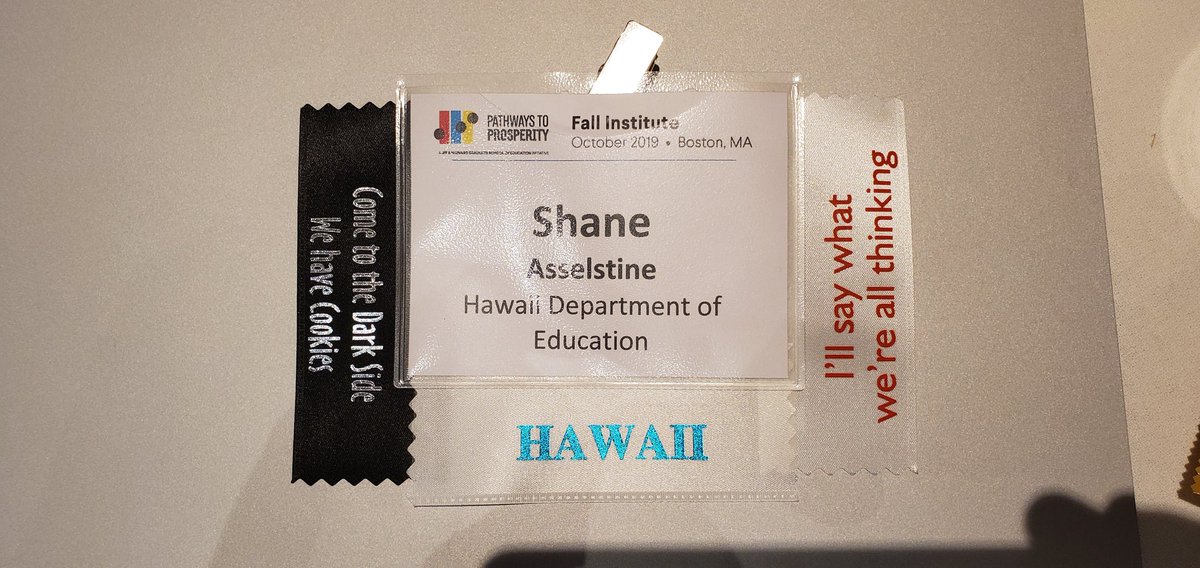 HikariKishi's tweet image. Attending the #JFFPathways conference in Boston this week. Finally badges that really reflect me!  Excited to learn from others working within the #PtoPNetwork as we work towards #CSforHI #CSforALL in the #PWComplex