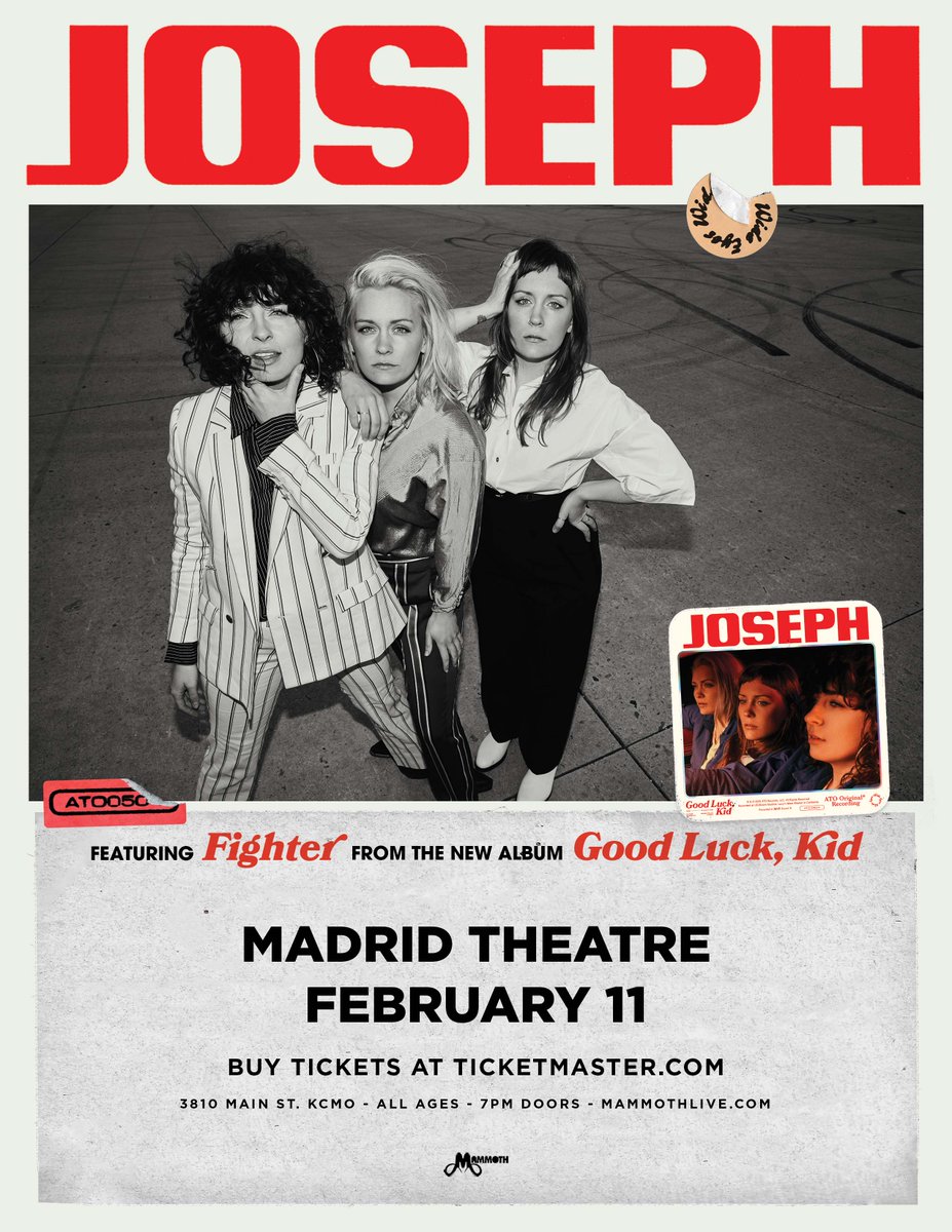 Announcing: <a href="/thebandjoseph/">Joseph</a> at <a href="/MadridTheatre/">Madrid Theatre</a> on 2/11
Tickets on sale Friday at 10am: bit.ly/2oqvK7G