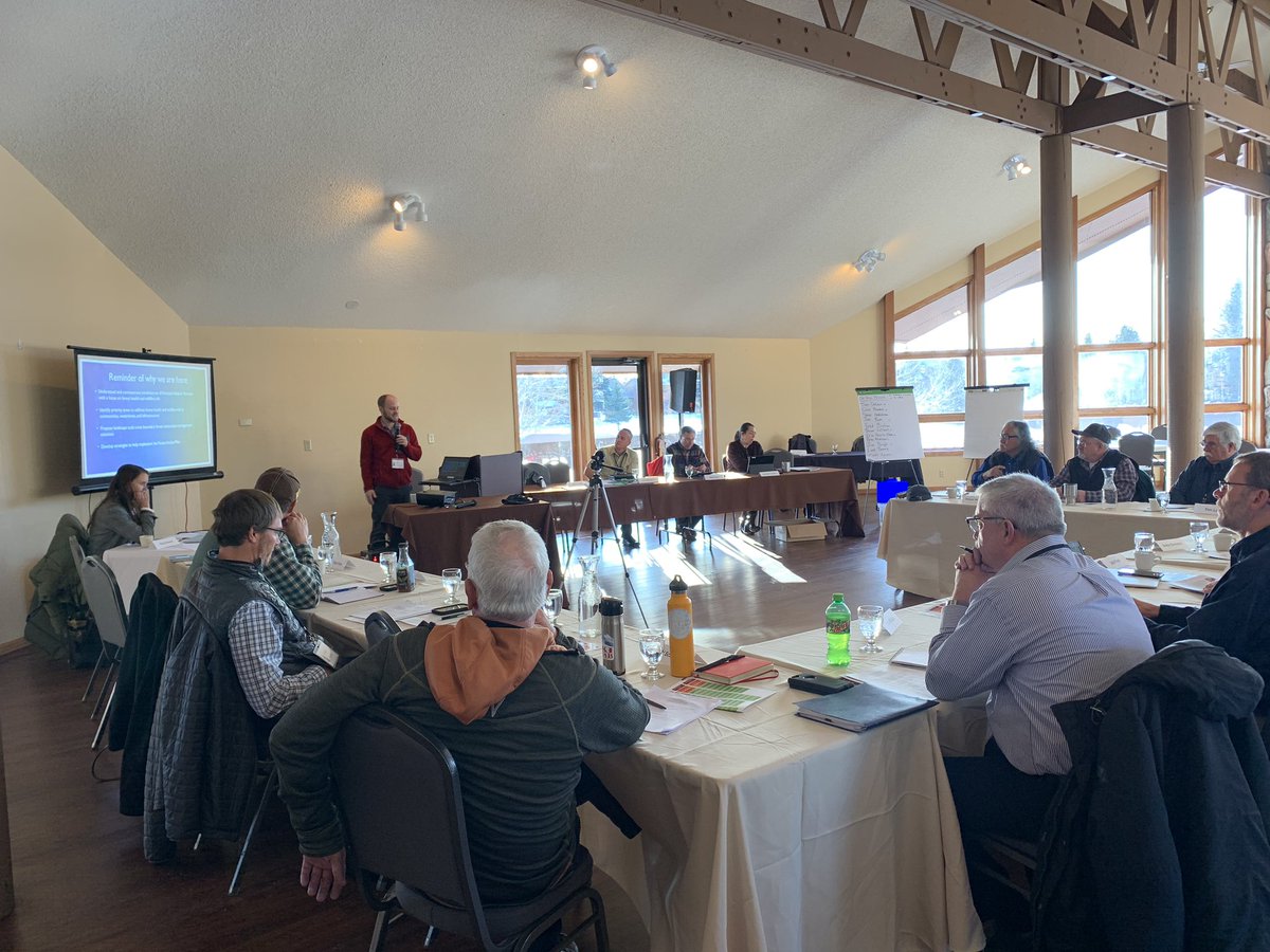 paige_cohn's tweet photo. The roads were runways of icy death but the Montana Forest Action Council still meeting in Red Lodge, MT. Montanans showing up no matter what. #MTNews #MTForests https://t.co/gm17LoCKrK