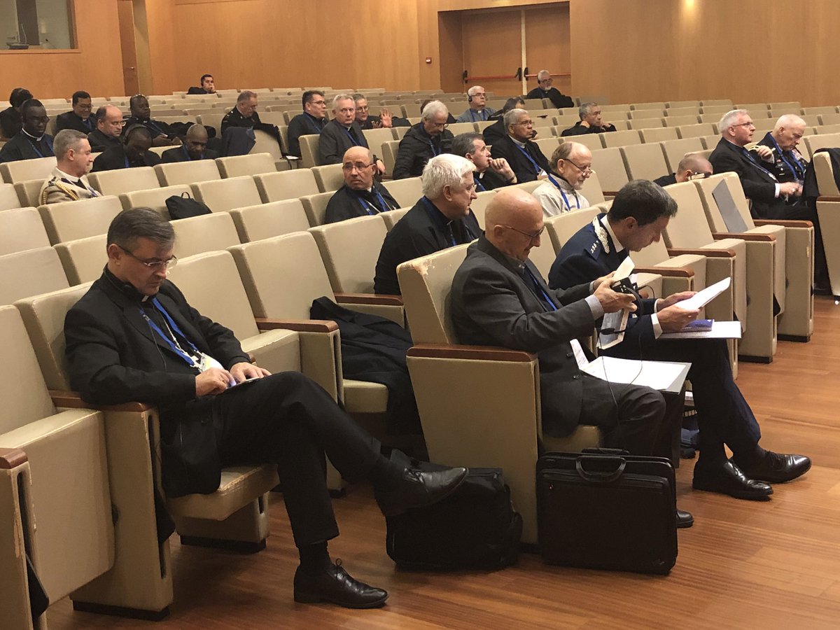 VaticanIHD's tweet photo. Military chaplains... at work! Language sessions at the 5th Course in international humanitarian law for Catholic Military Chaplains @VaticanIHD #Augustinianum #peace #integralhumandev @CardinalTurkson https://t.co/cUcTIwZqhN
