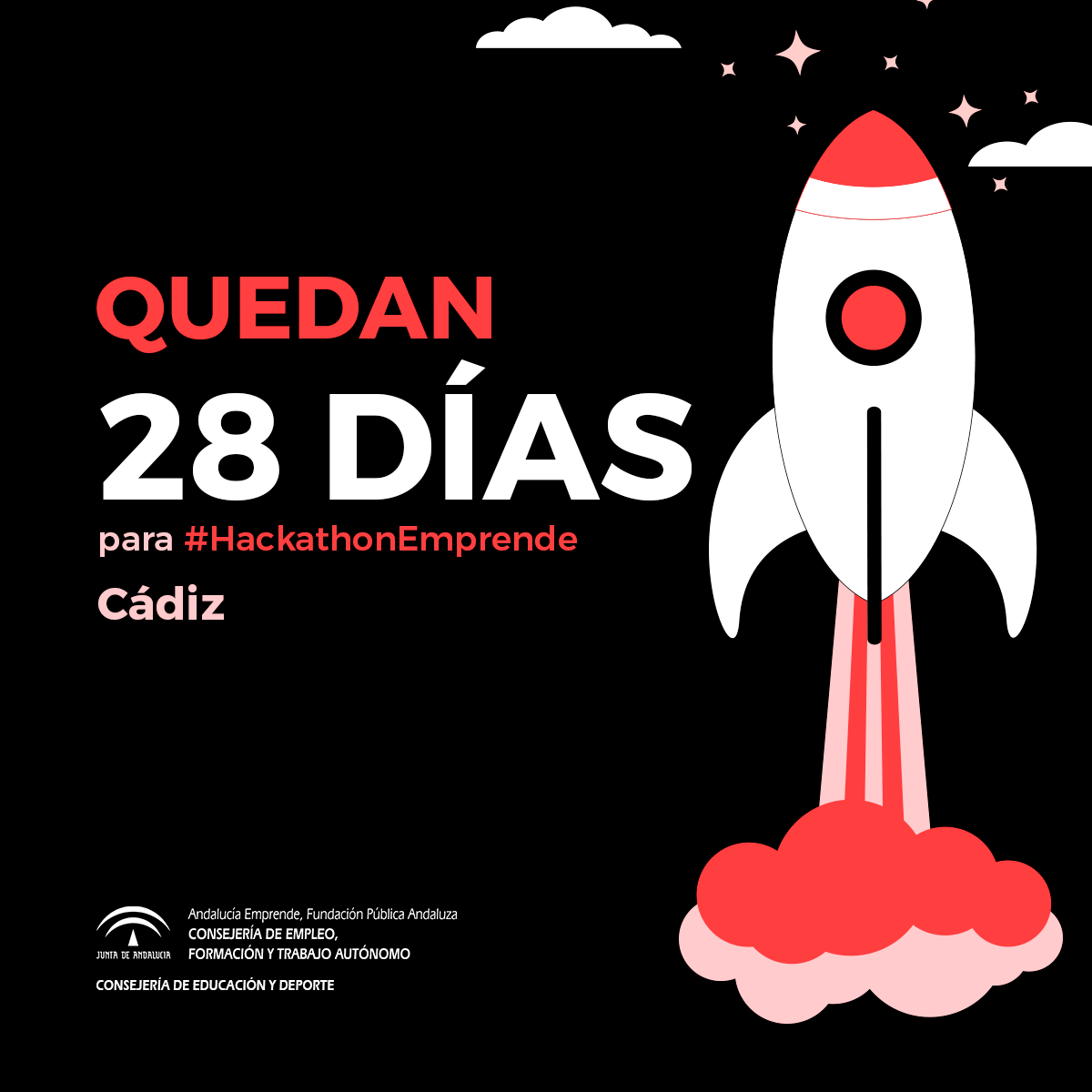 cadecadiz's tweet photo. Comienza la cuenta atrás ⏰ Ya está #HackatonEmprende llegando a nuestra ciudad... 📍
¿Estáis preparados para dar paso a la presentación de vuestra idea de negocio? 💡 ¡Estamos aquí para escucharos! 🚀 @EmpleoJunta @InniciaAnd @EducaAnd @rosasiles
➡ https://t.co/PsqyvxaHZ4 https://t.co/OAxDw5x4L7