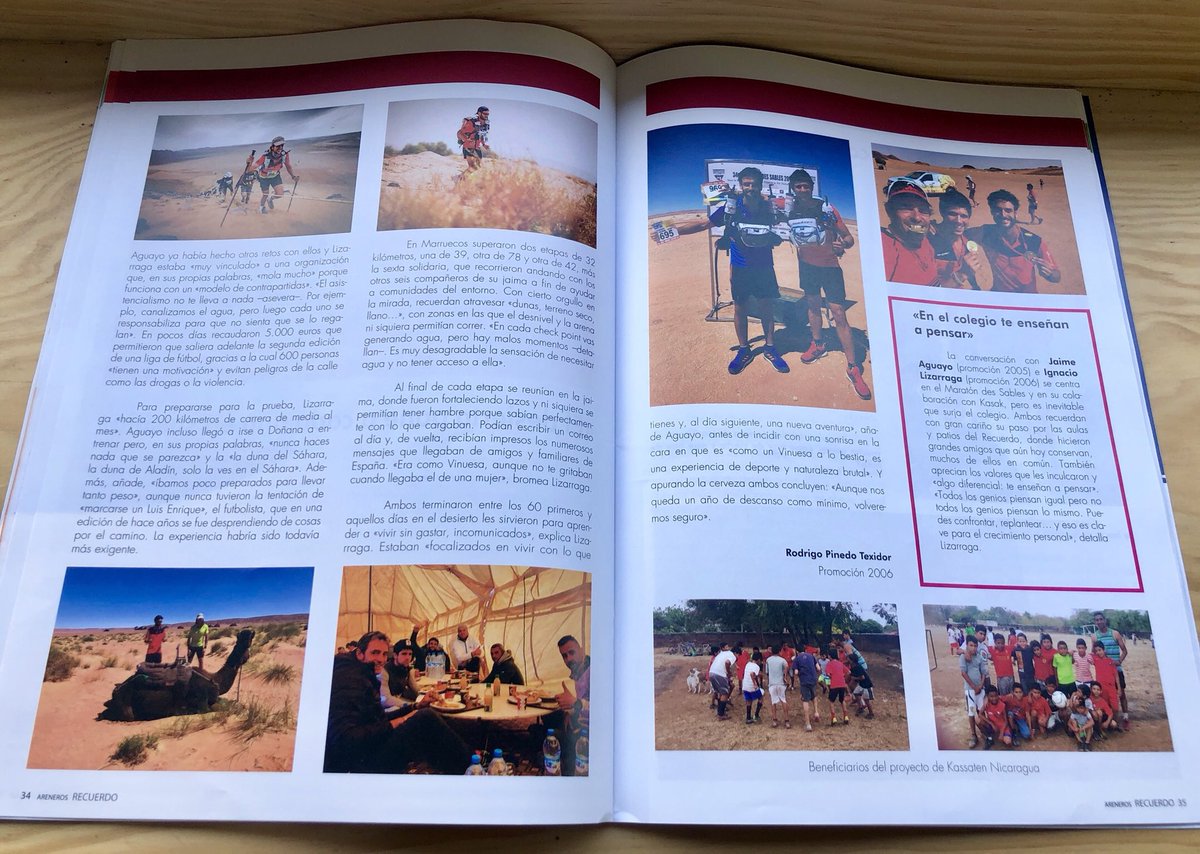 Gracias @AARecuerdo por contar mi experiencia en @marathonDsables junto a @Ignacio50532015 ! Los valores del Recuerdo están SIEMPRE presentes! @kasakong #marathondessables #jesuitas