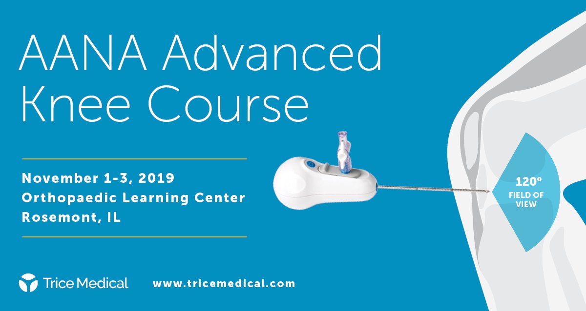 TriceMedical's tweet photo. Join us at the @AANAORG Advanced Knee Course November 1-3, 2019 to see first-hand how mi-eye, a single stick needle arthroscope, can help diagnose knee pathology like meniscus tears, cartilage damage, and more in-office and in the operating room. #needlearthroscopy #orthopedics https://t.co/sUKRJhrKrd