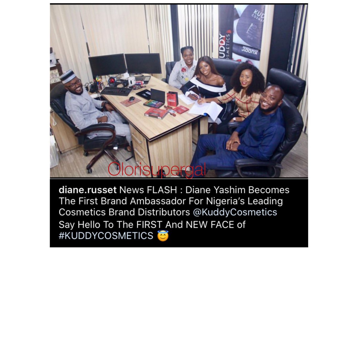 OloriSupergal's tweet photo. Diane @diane.russet bags endorsement deal with cosmetic brand #Kuddycosmetics. .
Congrats Diane .
.
#OSG #Olorisupergal https://t.co/t4jxnhGZTt