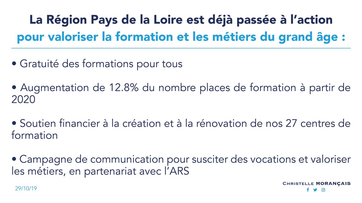 C_MORANCAIS's tweet photo. Je me félicite des conclusions du rapport @MyriamElKhomri sur les #MetiersDuGrandAge. 
Beaucoup de propositions vont dans le sens des actions que nous menons déjà en #PaysDeLaLoire, notamment pour la formation gratuite des aides-soignants. #EnjeuDAvenir https://t.co/l8RcuvT5Ib