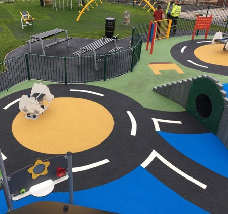 HAGS_UK's tweet photo. HAGS in Cotgrave. Check out this recently installed play area, including a DNA climber, SpinR2, a UniMini and much more! #Play https://t.co/hIiNXsFgEC
