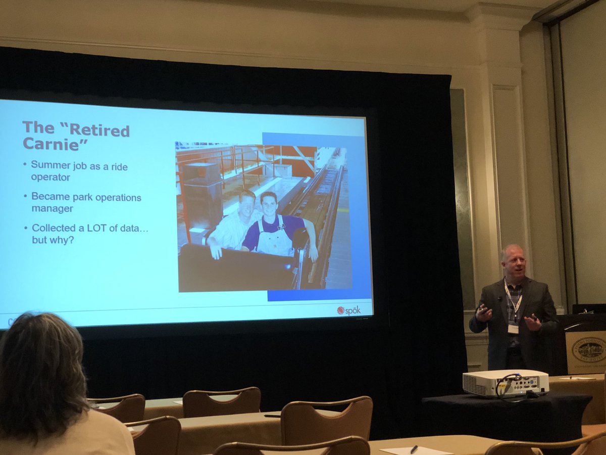 AllyTanner6's tweet photo. Learning about what it takes to be a ride operator at an amusement park from Ryan Bond. Oh, and also learning about data collection and what our data tells us. Good information! @spoktweets #spokconnect https://t.co/TLUQT7MPF4