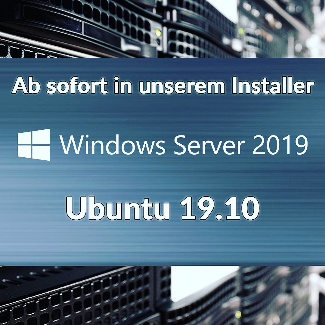 LivingBots's tweet photo. Absofort könnt ihr eure Server bei uns mit Server 2019 1903 sowie Ubuntu 19.10 installieren.
#livingbots #hosting #vps #rootserver #colocation #ddoscolocation #windows #server #ubuntu #windowsserver #ddosprotection #rackspace #ddosprotectedvps https://t.co/wjNj3U9Hxg