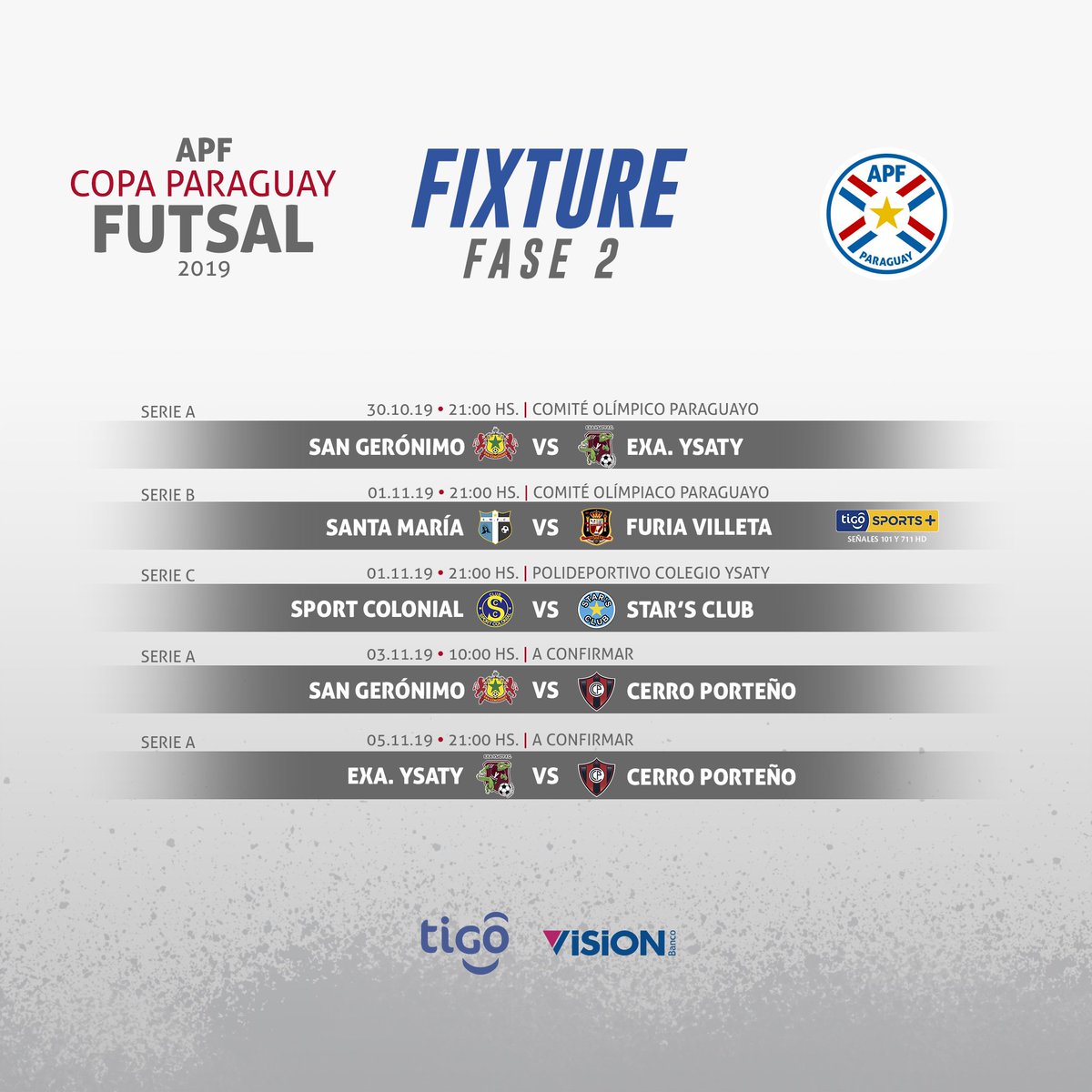 FutsalAPF's tweet photo. #CopaParaguayFutsal

✅ Fixture Fase 2

#FutsalAPF https://t.co/tVbkmMHF4t