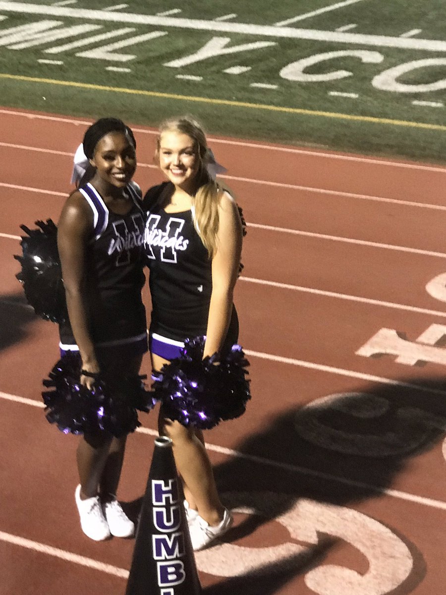 cherrybombitter's tweet photo. @PoojaOnTV my daughter wants to be a news reporter now!  Humble High School Cheer.  Madilyn Wright #trophychild #luckyme https://t.co/4T5wZ2laDL