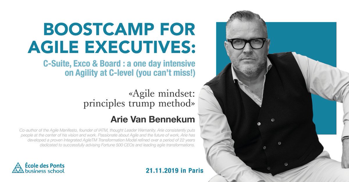 [Executive Training 🎓] Our Boostcamp training for #AgileExecutives and #HeadofTransformations is coming in a month! Time to explore the #gile leaders facilitating the day with Arie van Bennekum.

Join us today: ow.ly/8p2t50wWop9
