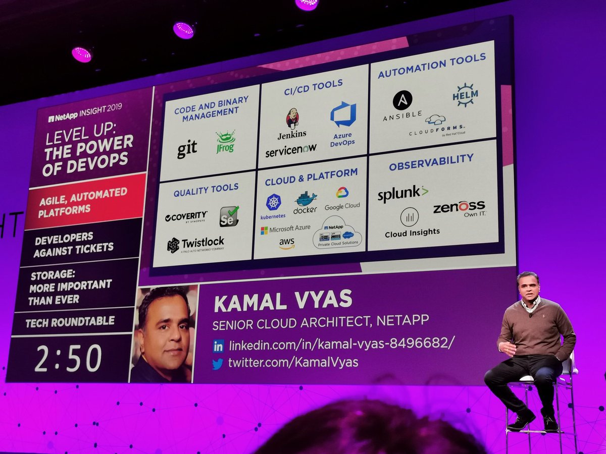 kamalvyas's tweet photo. Had lot of fun presenting @NetAppIT DevOps journey yesterday at #DevOps - Mega Session. What a great team work. Great honor to have our founder @DaveHitz in the audience @NetApp #beardsofinsight  #NetAppINSIGHT https://t.co/kg6JBqWZsQ