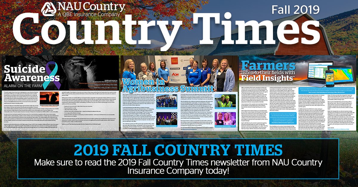 naucountry's tweet photo. Check out the latest Country Times edition from NAU Country! https://t.co/PYVrPFu66l #NAUCountry #CountryTimes #Farming #Agents #Farmers #Insurance #Crops #Agriculture #FarmLife #QBENA https://t.co/lKeihMOzMG