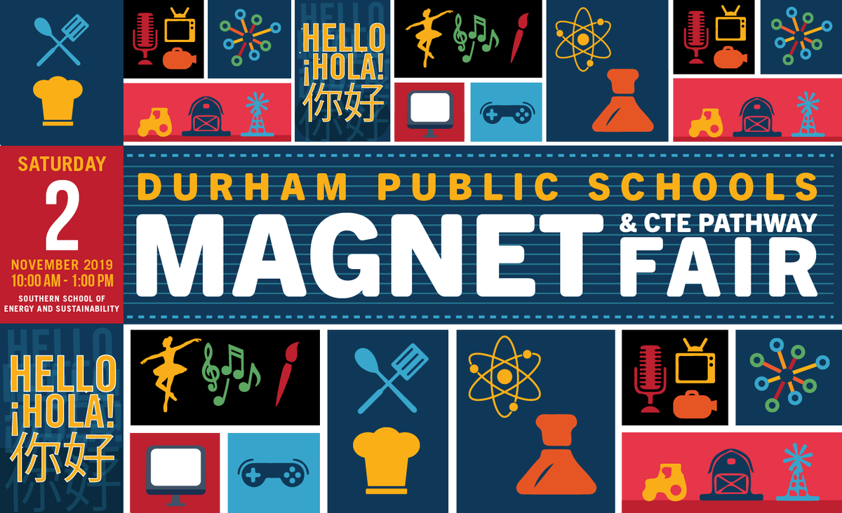 DurhamPublicSch's tweet photo. Durham Public Schools will host the 2019 DPS Magnet and CTE Pathway Fair on Nov. 2  from 10 am - 1 pm at Southern School of Energy and Sustainability. See the link below for details. | #WeAreDPS #Durham #DPSCTE #DPSMagnet | @CityOfDurhamNC @DPSCTE LINK: https://t.co/XLGHVT1ZAQ https://t.co/IdYEg8oZGA