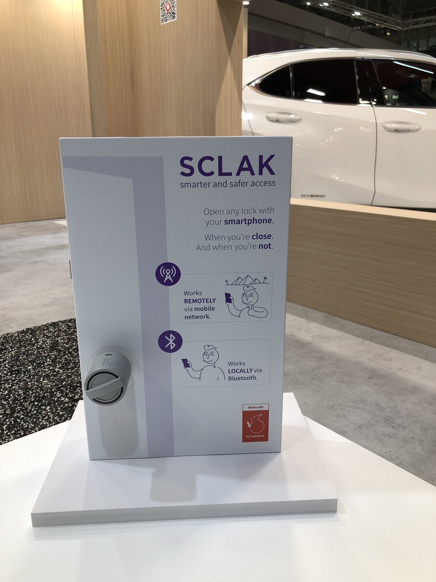 Beautiful and clever @sclak_locks on the #vodafone stand at #IOTSWC19 #workswithv the ideal solution for @Airbnb property owners. Control access, no more keys or agents.