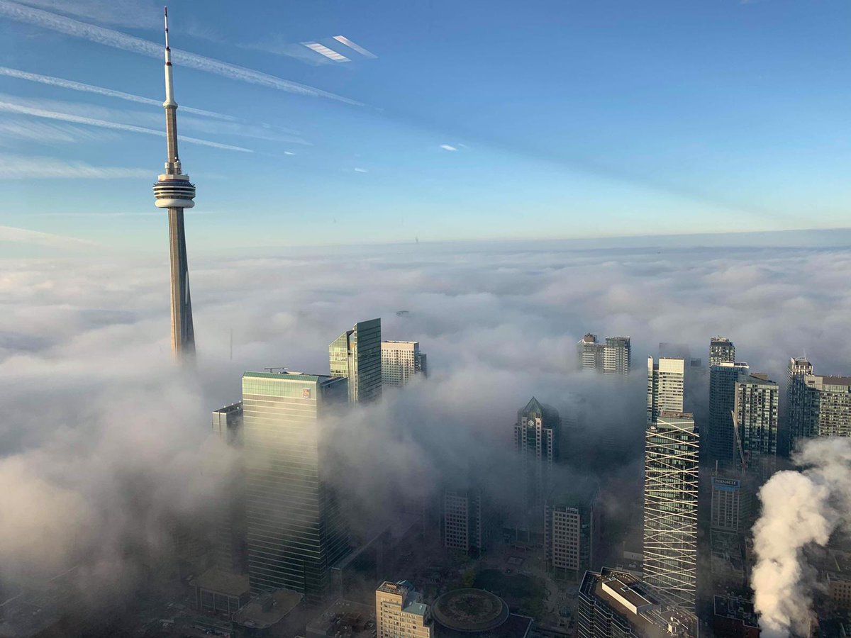 Tom Curry (@jthomascurry) on Twitter photo This cool photo shows stratus clouds creeping over the <a href="/cityoftoronto/">City of Toronto 🇨🇦</a> this morning.
These clouds form as fog in the cool air above the warmer ground. This cool photo shows stratus clouds creeping over the <a href="/cityoftoronto/">City of Toronto 🇨🇦</a> this morning.
These clouds form as fog in the cool air above the warmer ground.