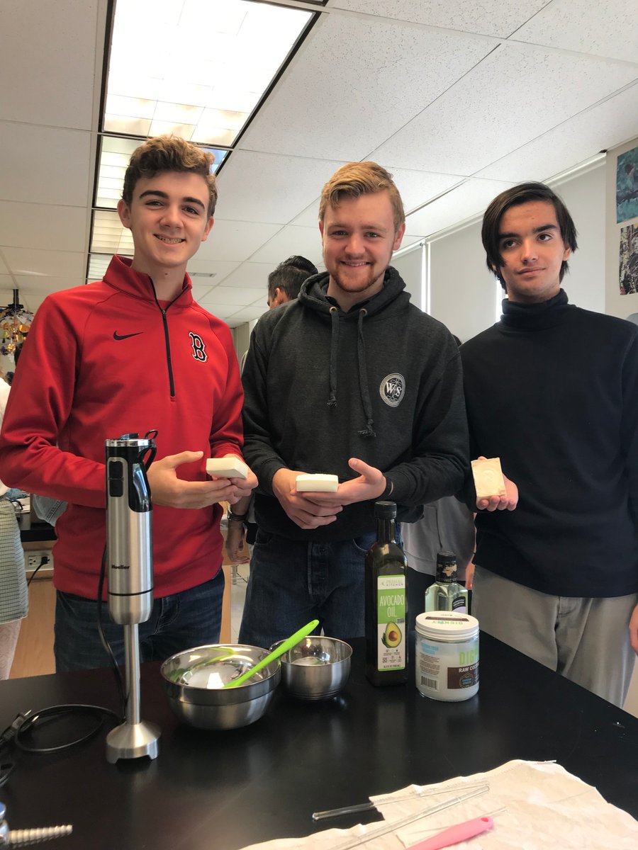MoravianAcademy's tweet photo. Squeaky Clean: Students in Dr. Dee's biology class recently made shampoo soap bars in lab. https://t.co/lFLsP9L5I1