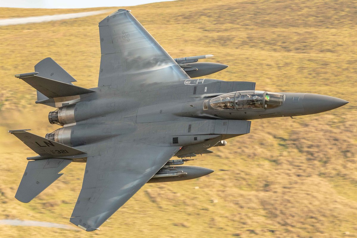@48FighterWing storming through the Mach loop 29/10/19 #weareliberty #48fighterwing #libertywing #F15 #usaf #machloop #snowdonia #wales #aviation #fighterjets
