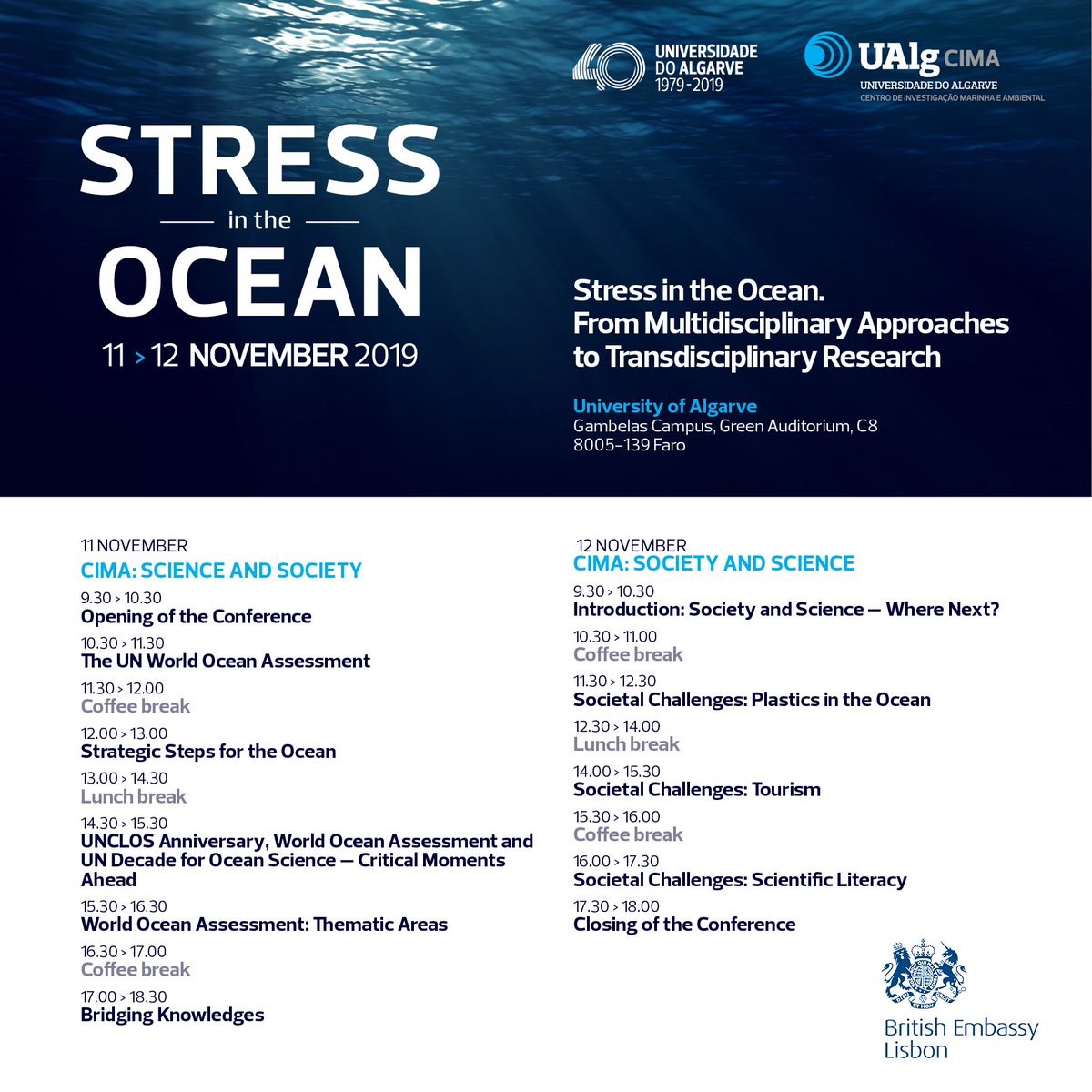 ukinportugal's tweet photo. 🐟11 NOVEMBER! Alan Simcock from the UN group of experts for Oceans will be talking about the UN work on Ocean assessment on the celebration of the 40th anniversary of @UAlg.
#UKinPortugal #30by30 #BeyondPlastic #FCO2 https://t.co/UZUz3MLAZH