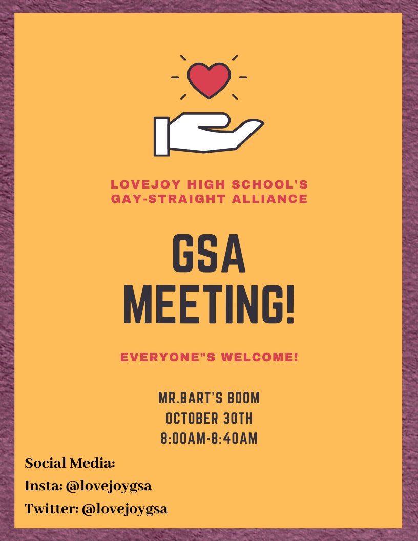 LovejoyGSA's tweet photo. Get ready because tomorrow is a very exciting meeting! Please DM us for any questions! https://t.co/Jvv2AoECaA