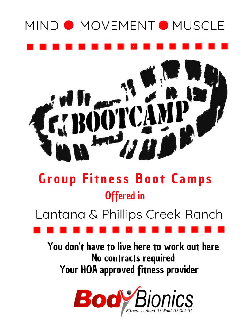 TPickett's tweet photo. We are getting fit in Lantana and Phillips Creek Ranch! Don't miss out on the fun. Body Bionics is your community HOA fitness provider! Why go anywhere else when you can work out in your neighborhood! #TeamBionics #JoinTheFun https://t.co/nrlSWYAKaa