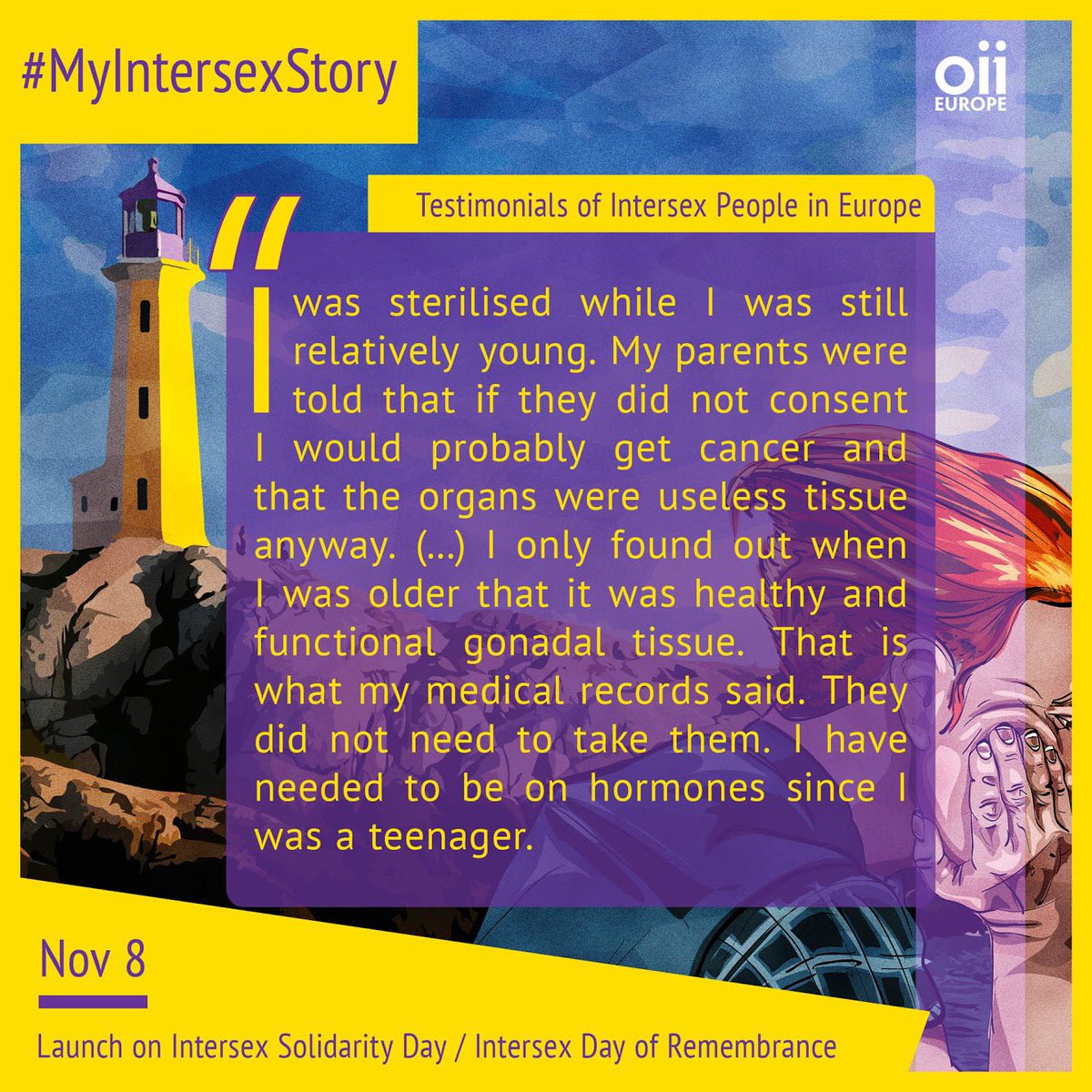 JOIN US in creating more visibility of the lived experiences of intersex people by sharing your OWN story with the hashtag #MyIntersexStory during Intersex Awareness Weeks (Oct 26 - Nov 8)