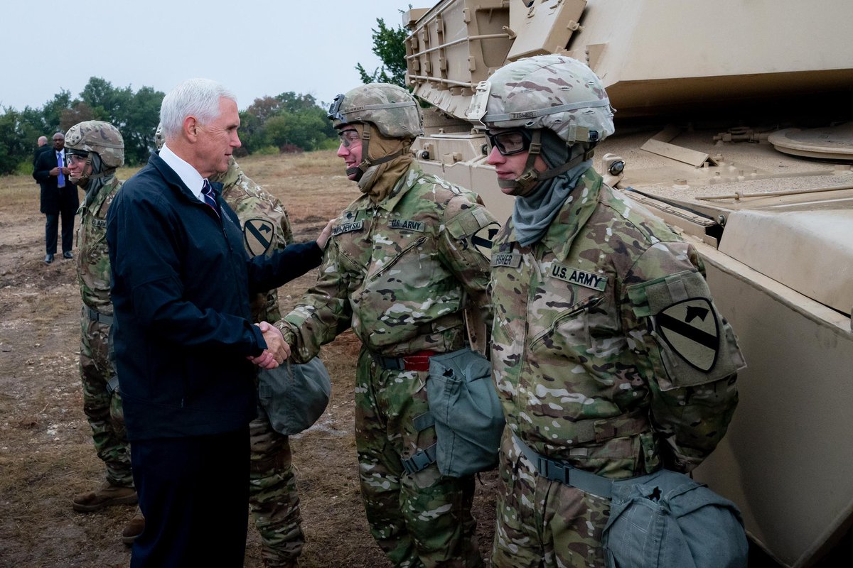 VP45's tweet photo. Thank you to the soldiers from the 1st Cavalry Division for the demonstration today at The Great Place, @forthood. Our nation will forever be grateful for your service to our country! https://t.co/AzzoLVJCea
