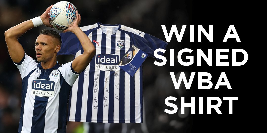 ⚪️🔵IT'S COMPETITION TIME!🔵⚪️ We have a signed West Brom shirt to giveaway! All you have to do to enter is follow us and retweet this post! ⚽️ Winner will be picked at random on the 5th November. #IdealAlbionFamily #WBA #Giveaway #Competition #StripesForLife #Baggies @WBA