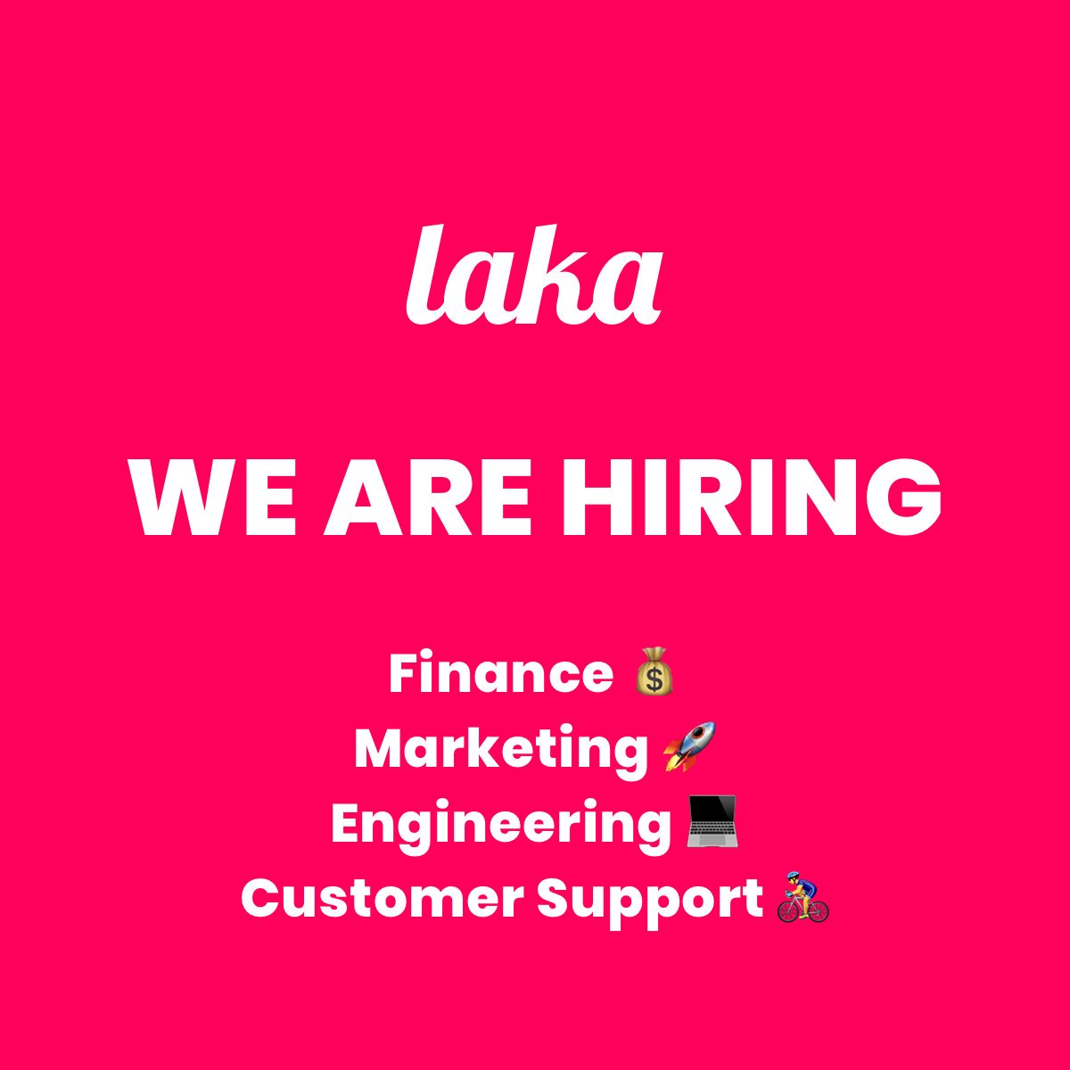 WE ARE HIRING Ready to make a massive impact in a team working to change the landscape of cycling AND insurance? 
Roles open in Finance, Marketing, Customer Support and Engineering  👉👉👉 lak.ac/2MXwHxV Know someone? Get a finder's fee!